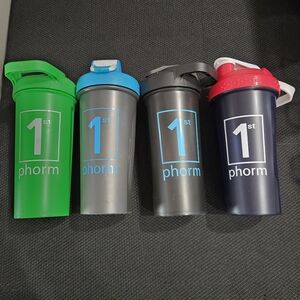 1st Phorm Shaker Bottle Set - Green, Gray, Blue, and Black